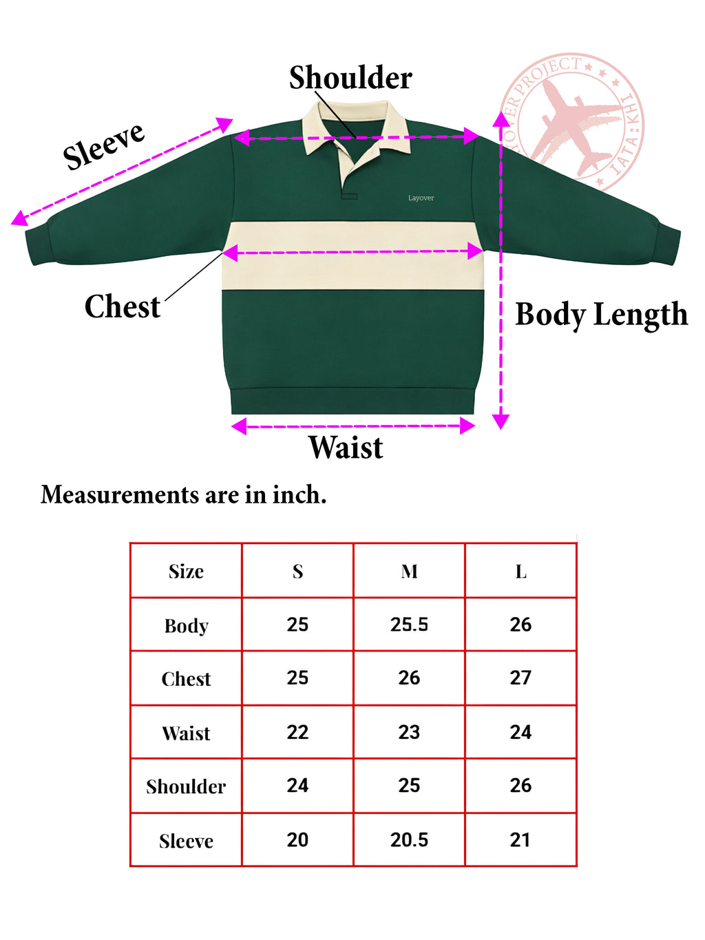 Relaxed Fit Rugby Sweater (Green)